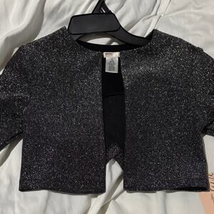 Sally Miller couture 7/8 Sparkly Black Open-Front Jacket new with out tags nwot